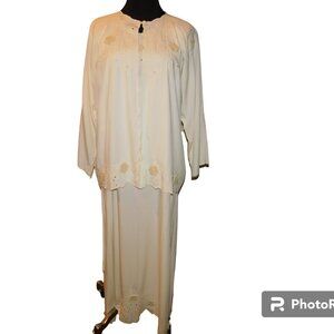 Marcia & Me & Co 2 Piece Embroidered Lagen Look Maxi Dress Size M Vintage